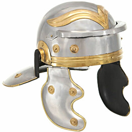 Roomalaisen sotilaan kypärä antiikki kopio teräs hopea 