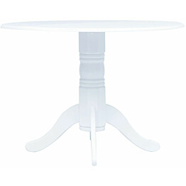 Ruokapöytä valkoinen 106 cm kumipuu_1