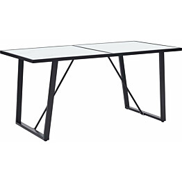 Ruokapöytä valkoinen 140x70x75 cm karkaistu lasi_1