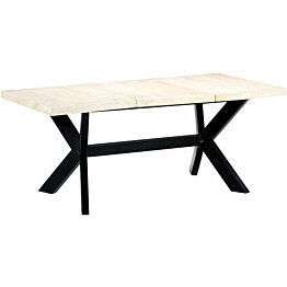 Ruokapöytä valkoinen 180x90x75 cm mangopuu_1