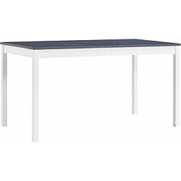 Ruokapöytä valkoinen ja harmaa 140x70x73 cm mänty_1