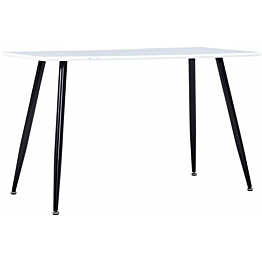 Ruokapöytä valkoinen ja musta 120x60x74 cm mdf_1