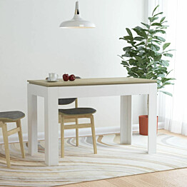 Ruokapöytä valkoinen ja sonoma-tammi 120x60x76 cm lastulevy_1