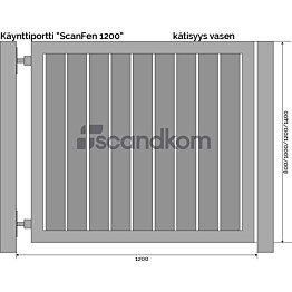 Käyntiportti Scandkom ScanFen 1200x1200 mm