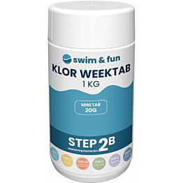 Viikkokloori Swim &amp; Fun Klor Week Tab 1 kg, 20 g / kpl