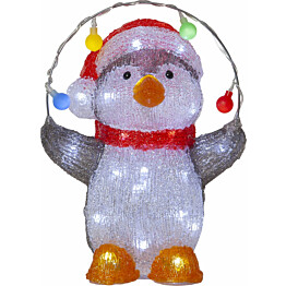LED-valokoriste Star Trading Crystalo pingviini 30 cm