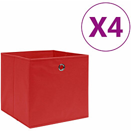 Säilytyslaatikot 4 kpl kuitukangas 28x28x28 cm punainen_1