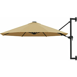 Seinäkiinnitteinen aurinkovarjo 300 cm ruskeanharmaa_1