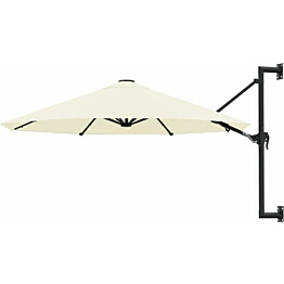Seinäkiinnitteinen aurinkovarjo metallitangolla 300cm hiekka_1