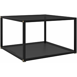 Sohvapöytä musta 60x60x35 cm karkaistu lasi_1