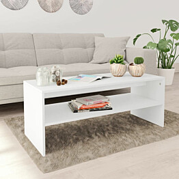 Sohvapöytä valkoinen 100x40x40 cm lastulevy_1