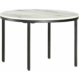 Sohvapöytä valkoinen ja musta ã˜65 cm aito marmori_1