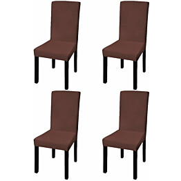 Suora venyvä tuolinsuoja 4 kpl ruskea_1