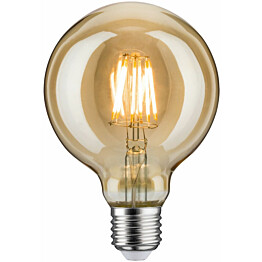 LED-filamenttilamppu Paulmann Globe, G95, E27, 450lm, 6W, 1700K, himmennettävä, kulta