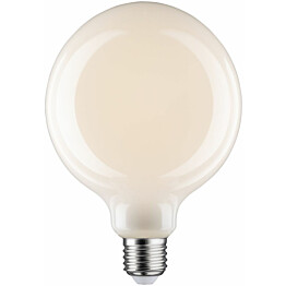 LED-filamenttilamppu Paulmann Globe, G125, E27, 470lm, 5.6W, 2700K, himmennettävä, opaali