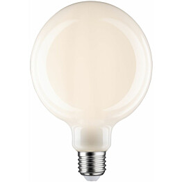 LED-filamenttilamppu Paulmann Globe, G125, E27, 806lm, 7W, 2700K, himmennettävä, opaali