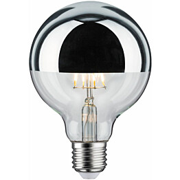 LED-pääpeililamppu Paulmann Modern Classic Edition Globe, E27, G95, 600lm, 6.5W, 2700K, himmennettävä, hopea