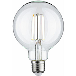 LED-filamenttilamppu Paulmann Globe, G95, E27, 806lm, 7W, säädettävä värilämpötila, kirkas