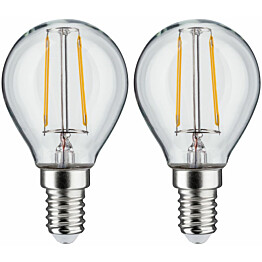 LED-filamenttilamppu Paulmann Drop, E14, 250lm, 2.7W, 2700K, kirkas, 2kpl