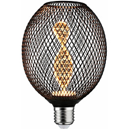 LED-lamppu Paulmann Metallic Glow Globe, E27, Helix, 110lm, 3.5W, 1800K, musta