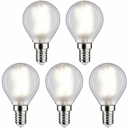 LED-filamenttilamppu Paulmann Drop, E14, 470lm, 4,8W, 4000K, matta, 5kpl