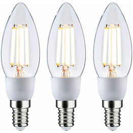 LED-filamenttilamppu Paulmann Eco-Line Candle, E14, 525lm, 2.5W, 3000K, kirkas, 3kpl