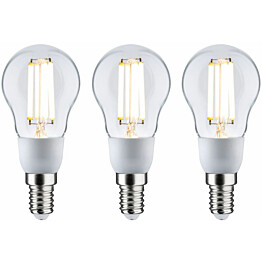 LED-filamenttilamppu Paulmann Eco-Line Drop, E14, 100mm, 525lm, 2.5W, 3000K, kirkas, 3kpl
