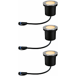 LED-terassivalaisinsarja Paulmann Plug &amp; Shine Floor, IP67, 2200K, 3x4.5W, antrasiitti