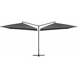 Tupla-aurinkovarjo terästanko 250x250 cm antrasiitti_1
