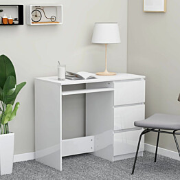 Työpöytä korkeakiilto valkoinen 90x45x76 cm lastulevy_1