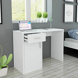 Työpöytä lipastolla ja kaapilla valkoinen 100x40x73 cm_1