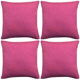 Tyynynpäällinen pellavatyylinen pinkki 4kpl 80x80 cm_1