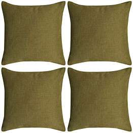 Tyynynpäällinen pellavatyylinen vihreä 4kpl 50 x 50 cm_1