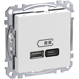 USB latauspistorasia Schneider Electric A  C 45W Power Delivery valkoinen Exxact