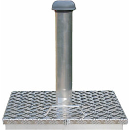 Kaivonkannen alumiininen lukittava huoltoluukku tuuletusputkella 52 x 52 cm