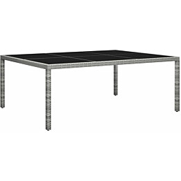 Ulkoruokapöytä harmaa 200x150x74 cm polyrottinki_1