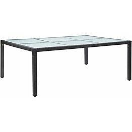 Ulkoruokapöytä musta 200x150x74 cm polyrottinki_1