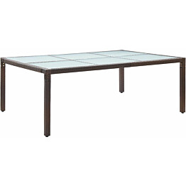 Ulkoruokapöytä ruskea 200x150x74 cm polyrottinki_1