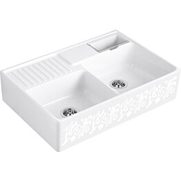 Keittiöallas Villeroy &amp; Boch Butler Sink 90 White Pearl Koristekuvio CeramicPlus