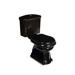 WC-istuin Kerasan Retro S-lukko 3/6l kaksoishuuhtelu musta/kulta