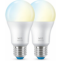 LED-älypolttimo WiZ, Wi-Fi, 2700-6500K, 8W, E27, 2kpl