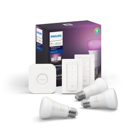 Aloituspakkaus Philips Hue WCA 3 kpl älylamppu (E27, 9W) + silta + 2 kpl himmennin