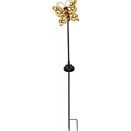 Aurinkokennokoristevalaisin Star Trading Linny Butterfly 800x180x110mm pronssi