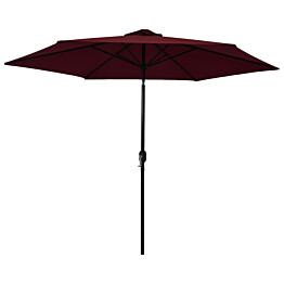 Aurinkovarjo metallitangolla 300 cm viininpunainen