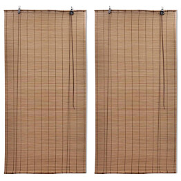 Bambu rullaverhot 2kpl 150 x 220 cm ruskea