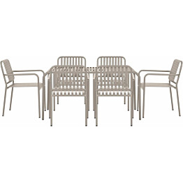 Ruokailuryhmä Gardeno 150cm + 6 pinottavaa tuolia