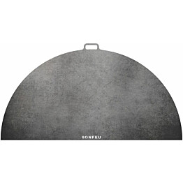 Grillirengas BonPlancha 120 cm puolipyöreä kahvalla teräs/musta