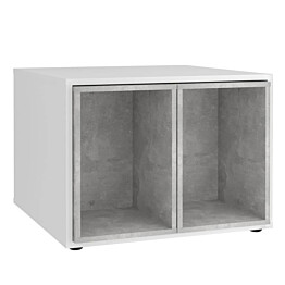 FMD Sohvapöytä 2 sivupöydällä 67,5x67,5x50 cm valkoinen/betoninharmaa