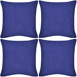 Sininen tyynynpäällinen, 4kpl, puuvilla, 50x50cm