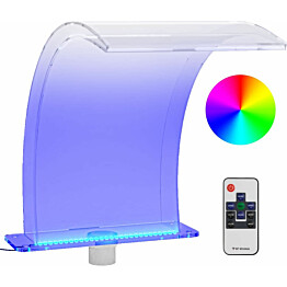 Uima-altaan suihkulähde RGB LED-valoilla, akryyli, 50cm